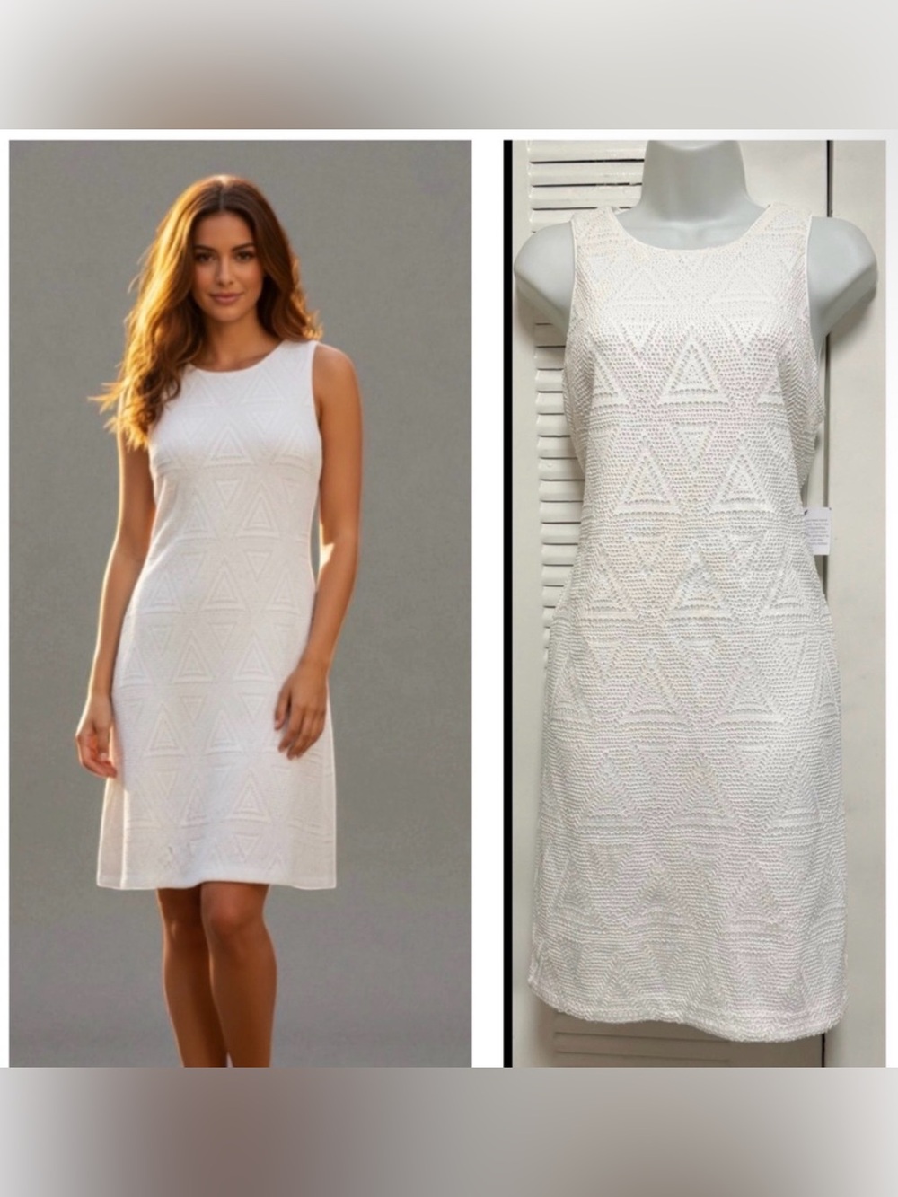 NWT- GUESS Sequin Textured Sleeveless White Dress Sz 10